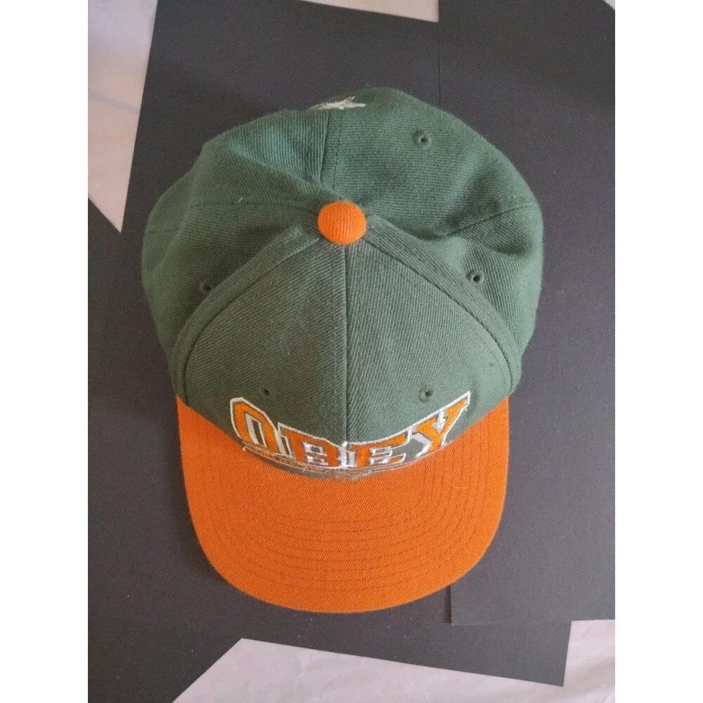 OBEY World Wide Propaganda Snapback Hat Orange&Green